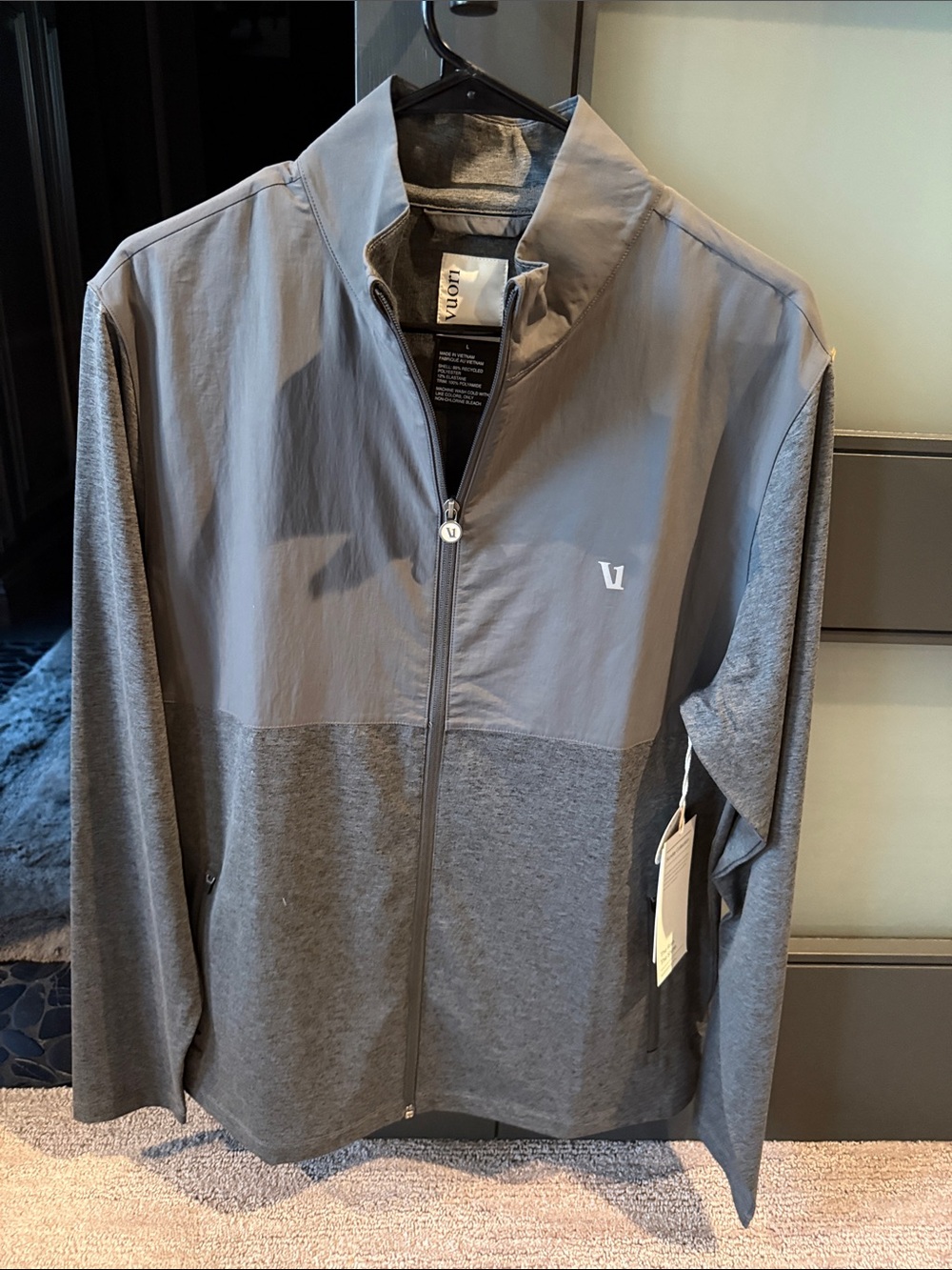 Vuori Grey Two-Tone Lightweight Full-Zip Jacket